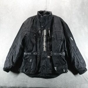 Coldwave Jacket Mens Large Black Snowmobile Riding Power Skin 3M Scotchlite